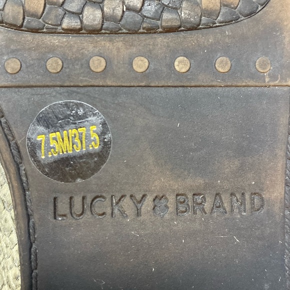 Lucky Brand Snake-Embossed Leather Ankle Boot - Picture 8 of 10